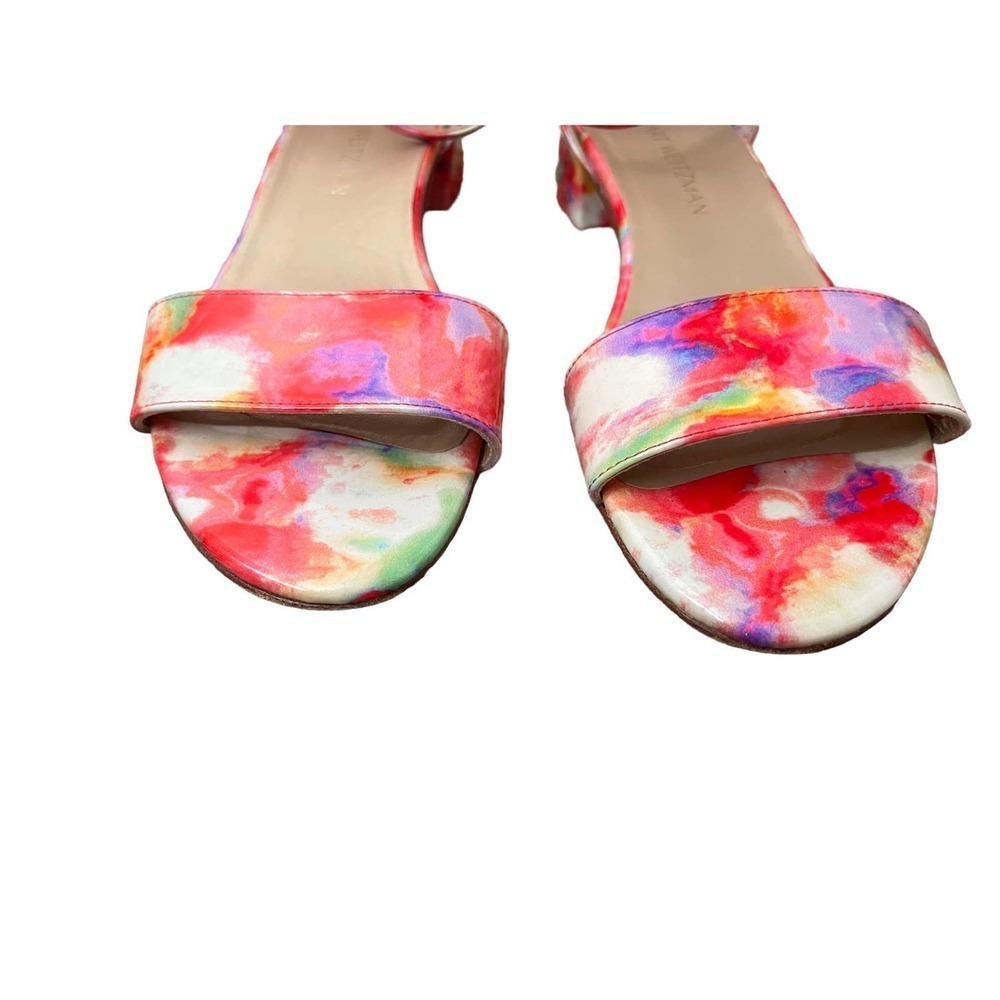 Stuart Weitzman Multicolor Block Heel Sandals - Size 8 - Picture 4 of 5